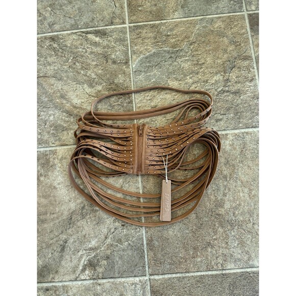 Skims Swim Rhinestone Strappy Skirt Size XXS Almond - Picture 5 of 6